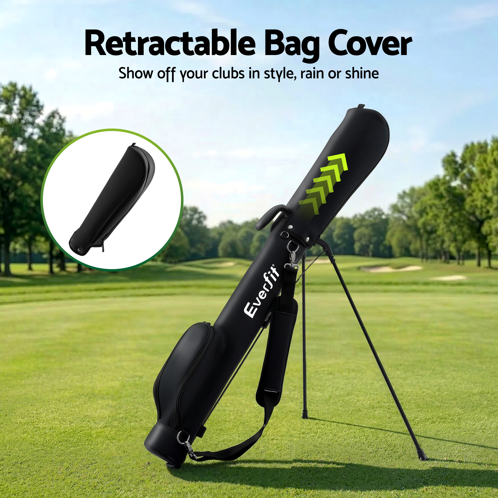 Everfit Golf Stand Bag Lightweight Sunday Pitch And Putt Bag Black - Image 4