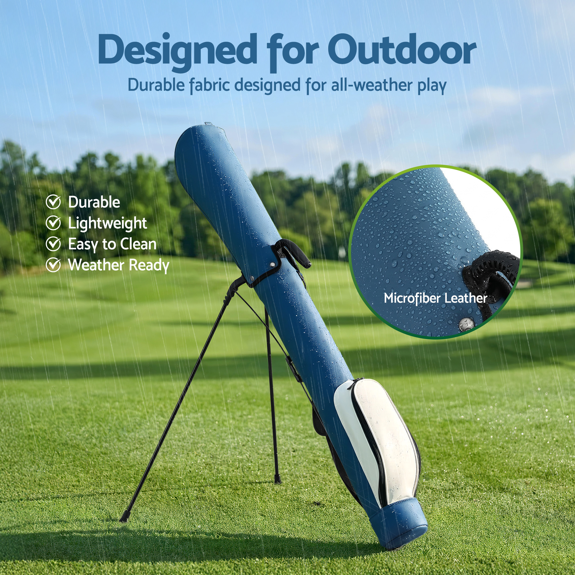 Everfit Golf Stand Bag Lightweight Sunday Pitch And Putt Bag Blue - Image 6