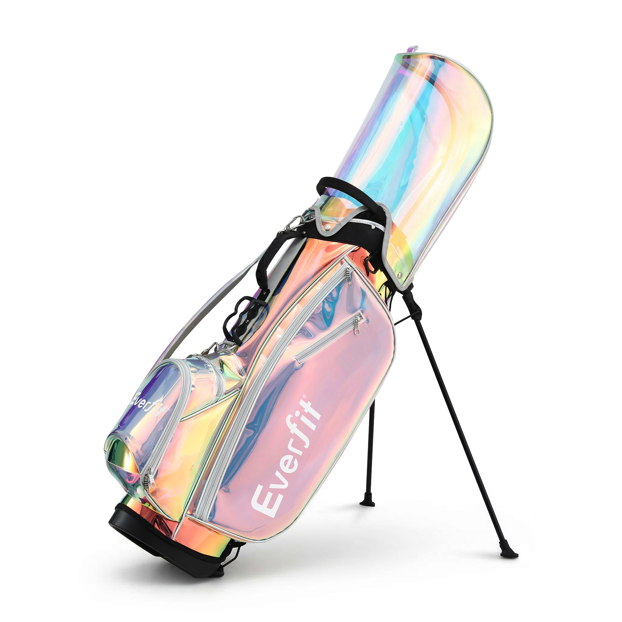 Everfit Golf Stand Bag Lightweight Carry Bag Dual Strap Club Divider Holographic - Image 1