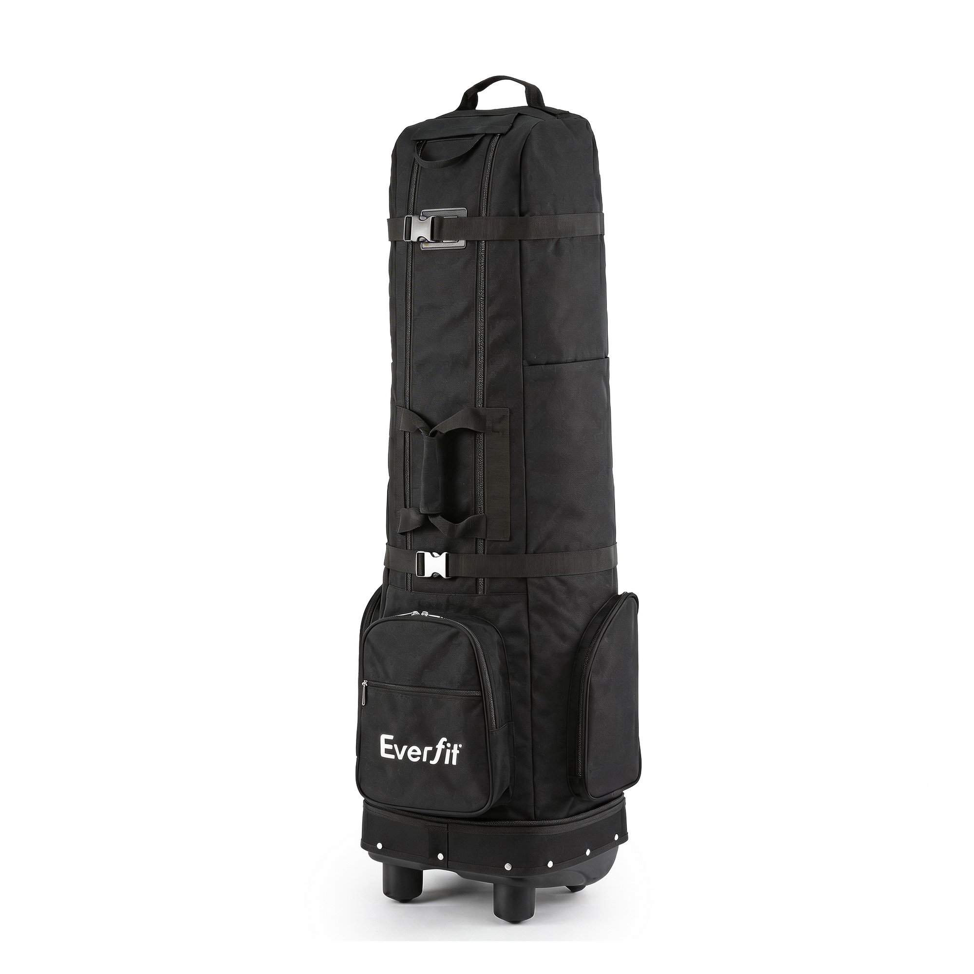 Everfit Golf Travel Bag Flight Cover Foldable Soft Case Wheels Black - Image 1