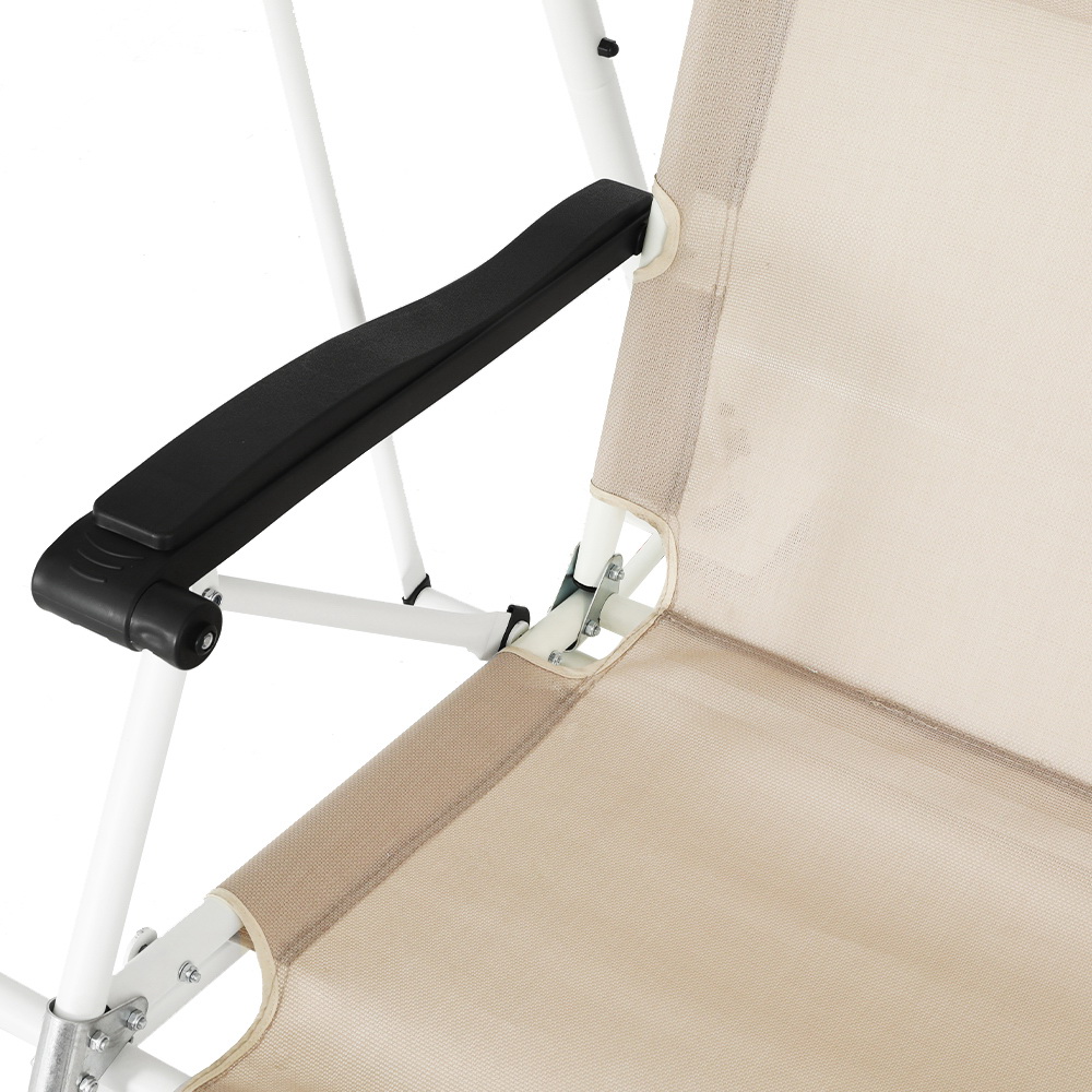 Gardeon Outdoor Swing Chair Garden Lounger Furniture Canopy 2 Seater Beige - Image 5
