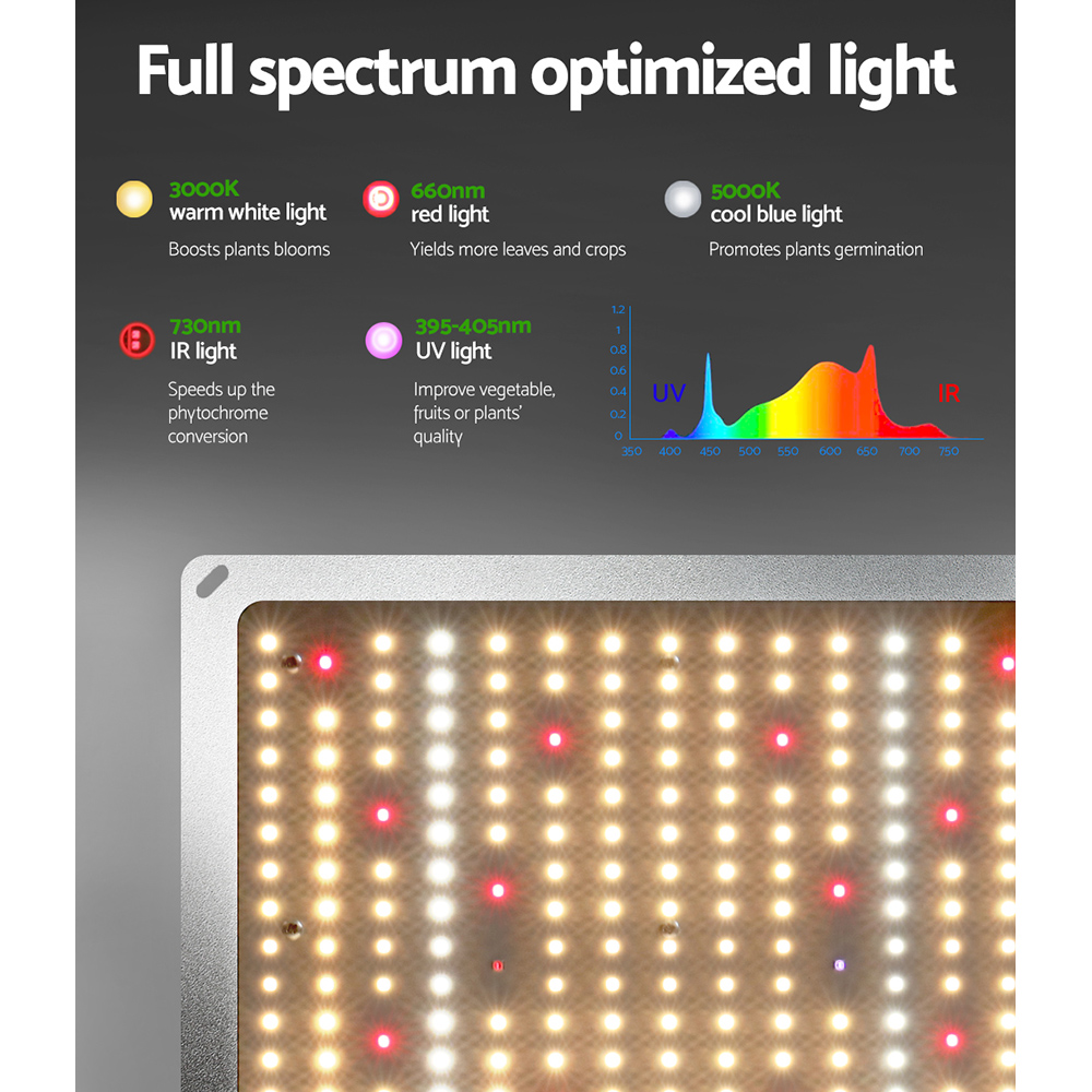 Green Fingers Grow Tent Light Kit 100x100x200CM 4500W LED Full Spectrum - Image 6