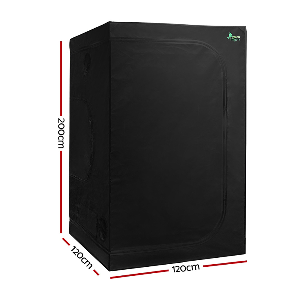 Greenfingers Grow Tent 120x120x200CM Hydroponics Kit Indoor Grow System Black - Image 2