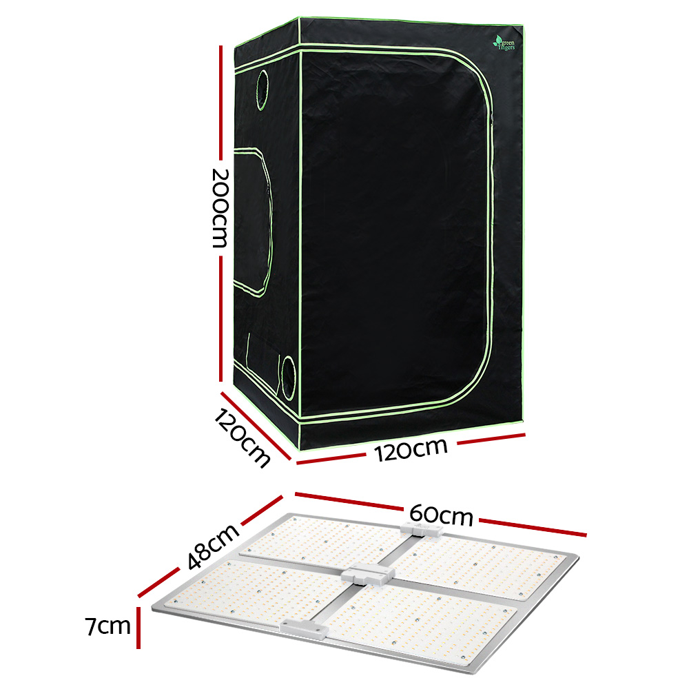 Green Fingers Grow Tent Light Kit 120x120x200CM 4500W LED Full Spectrum - Image 2