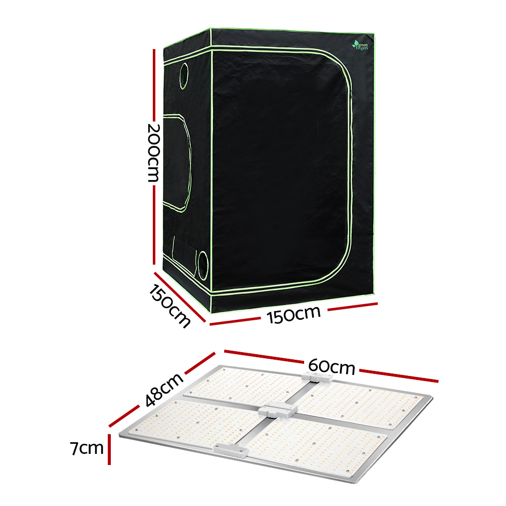 Green Fingers Grow Tent Light Kit 150x150x200CM 4500W LED Full Spectrum - Image 2