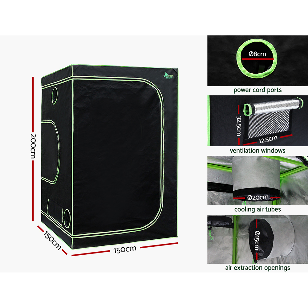 Green Fingers Grow Tent Light Kit 150x150x200CM 4500W LED Full Spectrum - Image 4