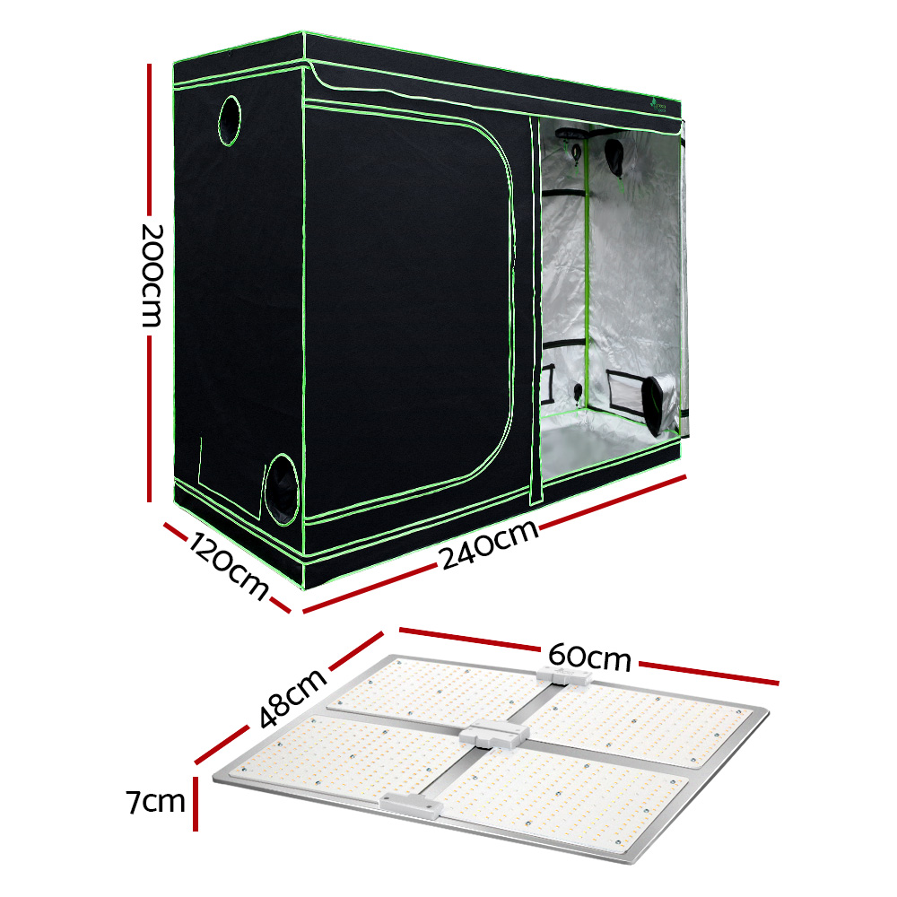 Green Fingers Grow Tent Light Kit 240x120x200CM 4500W LED Full Spectrum - Image 2