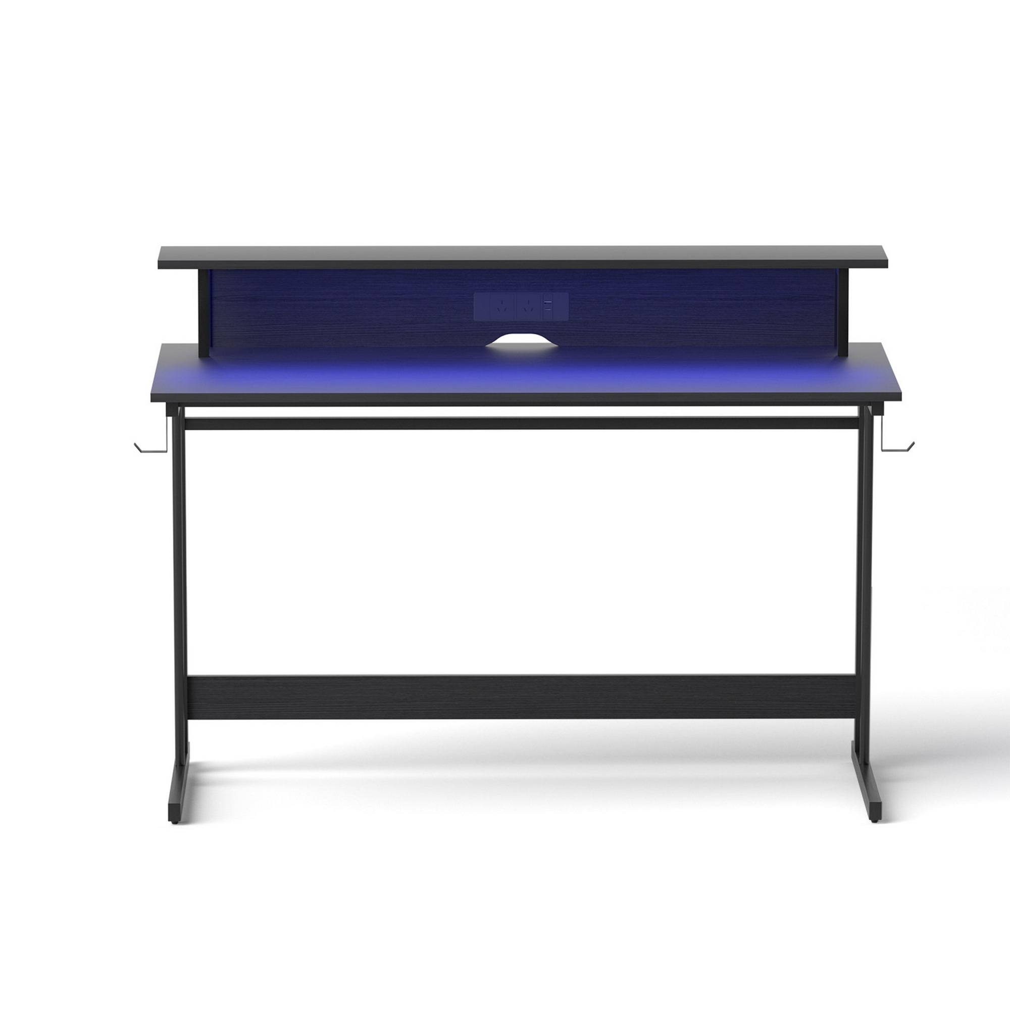 Artiss Gaming Desk with LED Lights Computer Desk Table with Monitor Shelf Power 120cm - Image 3