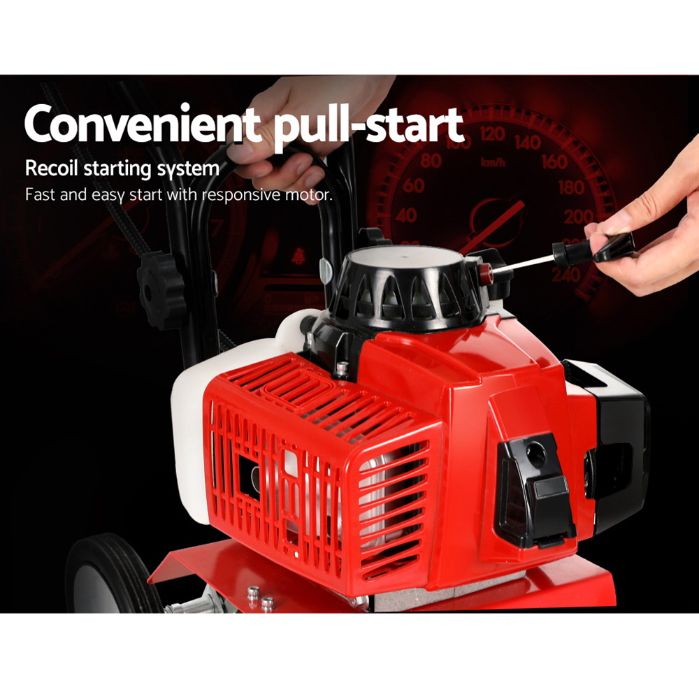 Giantz 63CC Tiller Garden Cultivator Rototiller 4 Blades Soil Plower Rotary Hoe - Image 5