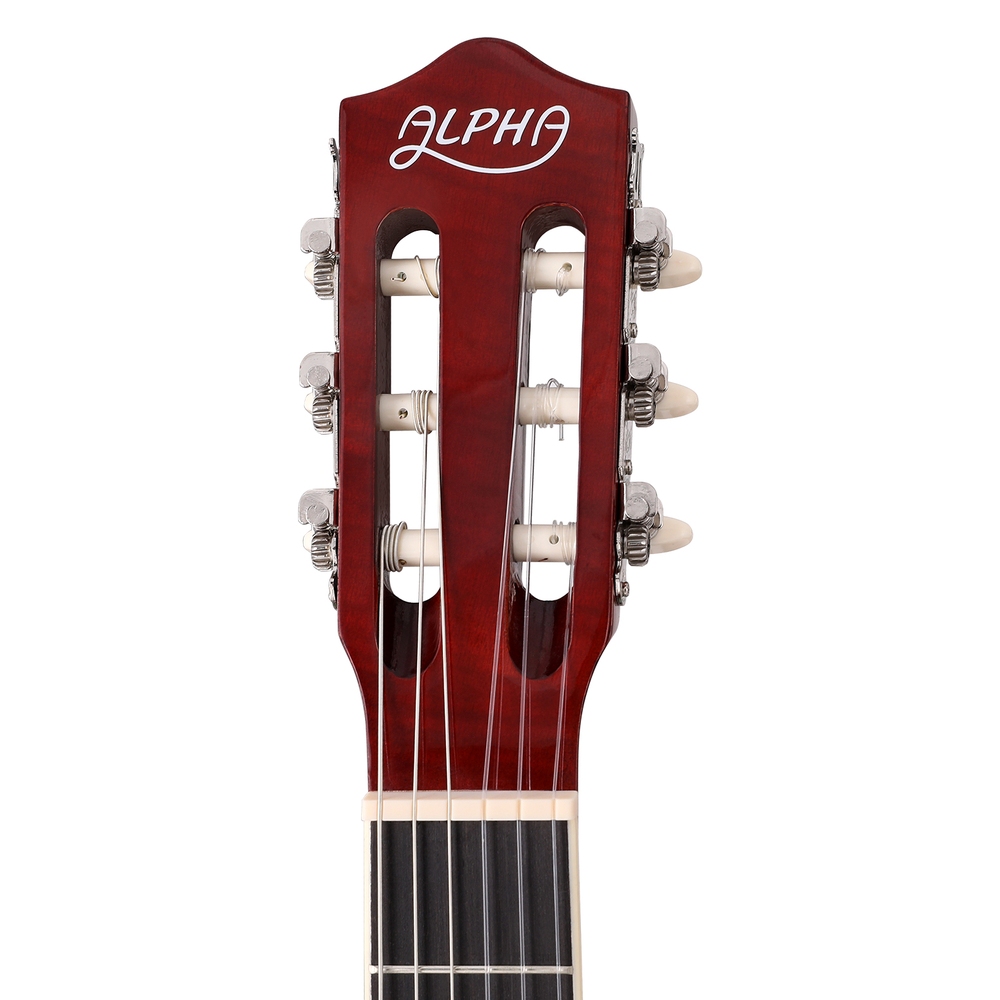 Alpha 39 Inch Classical Guitar Wooden Body Nylon String Beginner Gift Sunburst - Image 3