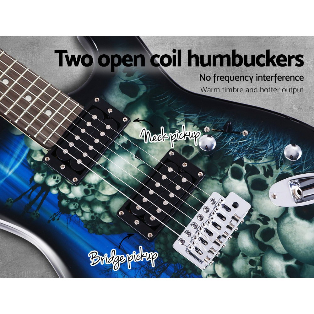 Alpha 41 Inch Electirc Guitar Humbucker Pickup Switch Full Size Skull Pattern - Image 5