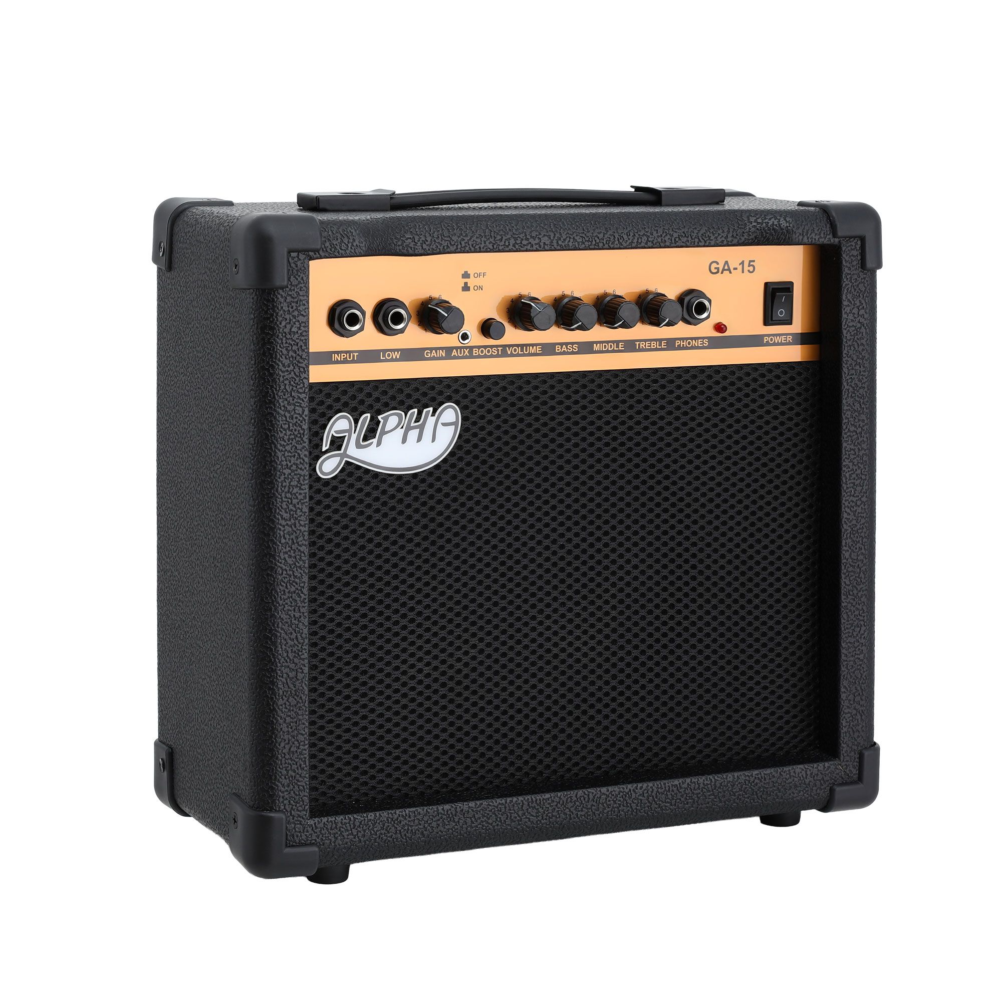 Alpha 20W Guitar Amplifier Portable Practice Amp Overdrive 3-Band EQ Black - Image 1