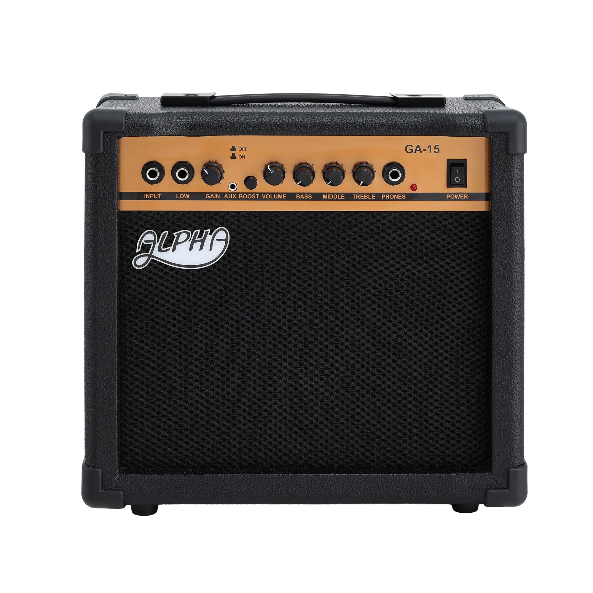 Alpha 20W Guitar Amplifier Portable Practice Amp Overdrive 3-Band EQ Black - Image 3