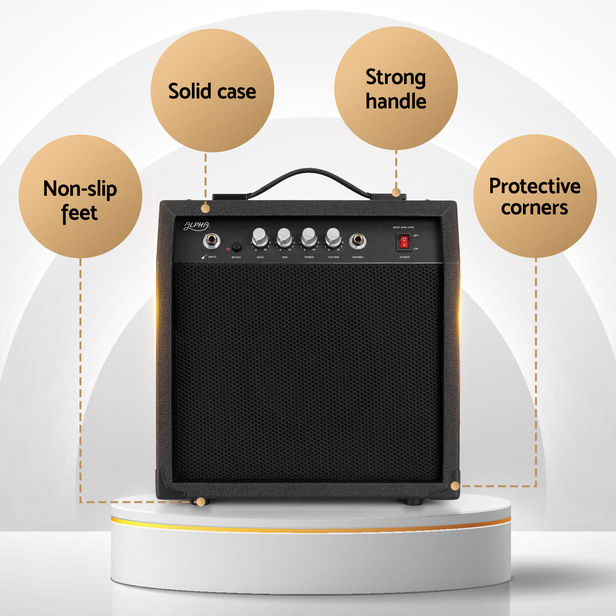 Alpha Electric Guitar Bass 47 Inch Set Kit 40W Bass Guitar Amplifier Guitar Stand Folding - Image 7