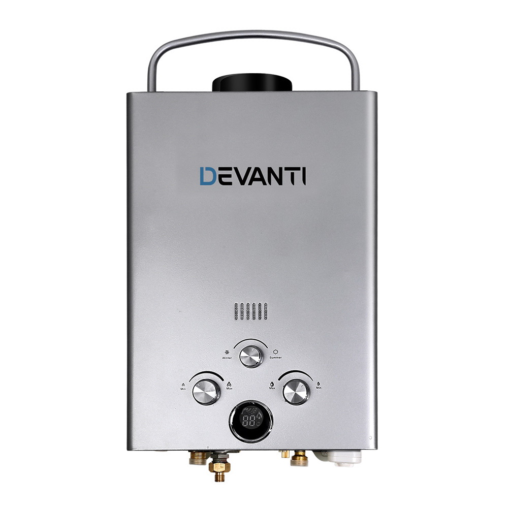 Devanti Portable Gas Water Heater 8L/Min With Pump LPG System Grey - Image 3