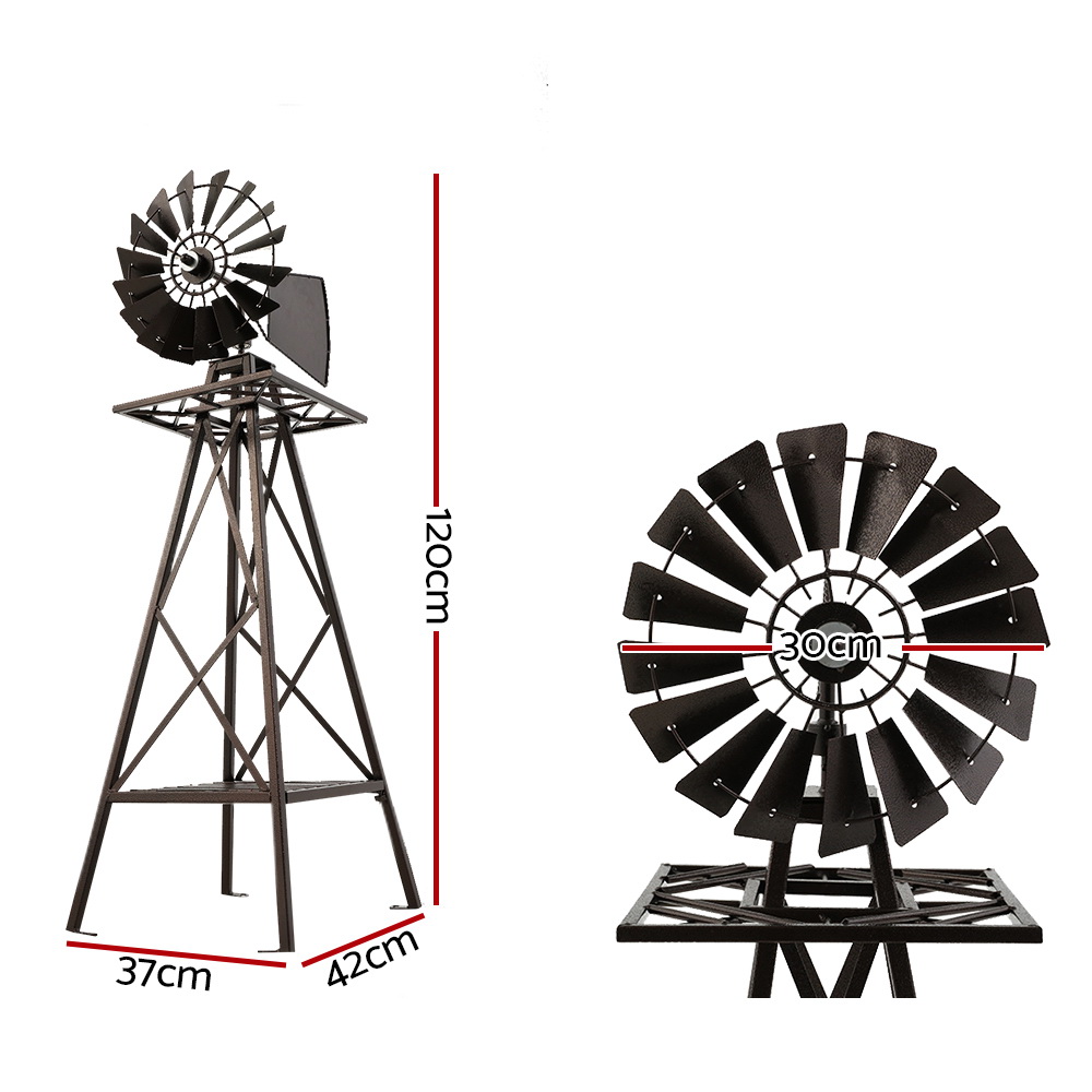 Garden Windmill 120cm Metal Ornaments Outdoor Decor Ornamental Wind Mill - Image 2