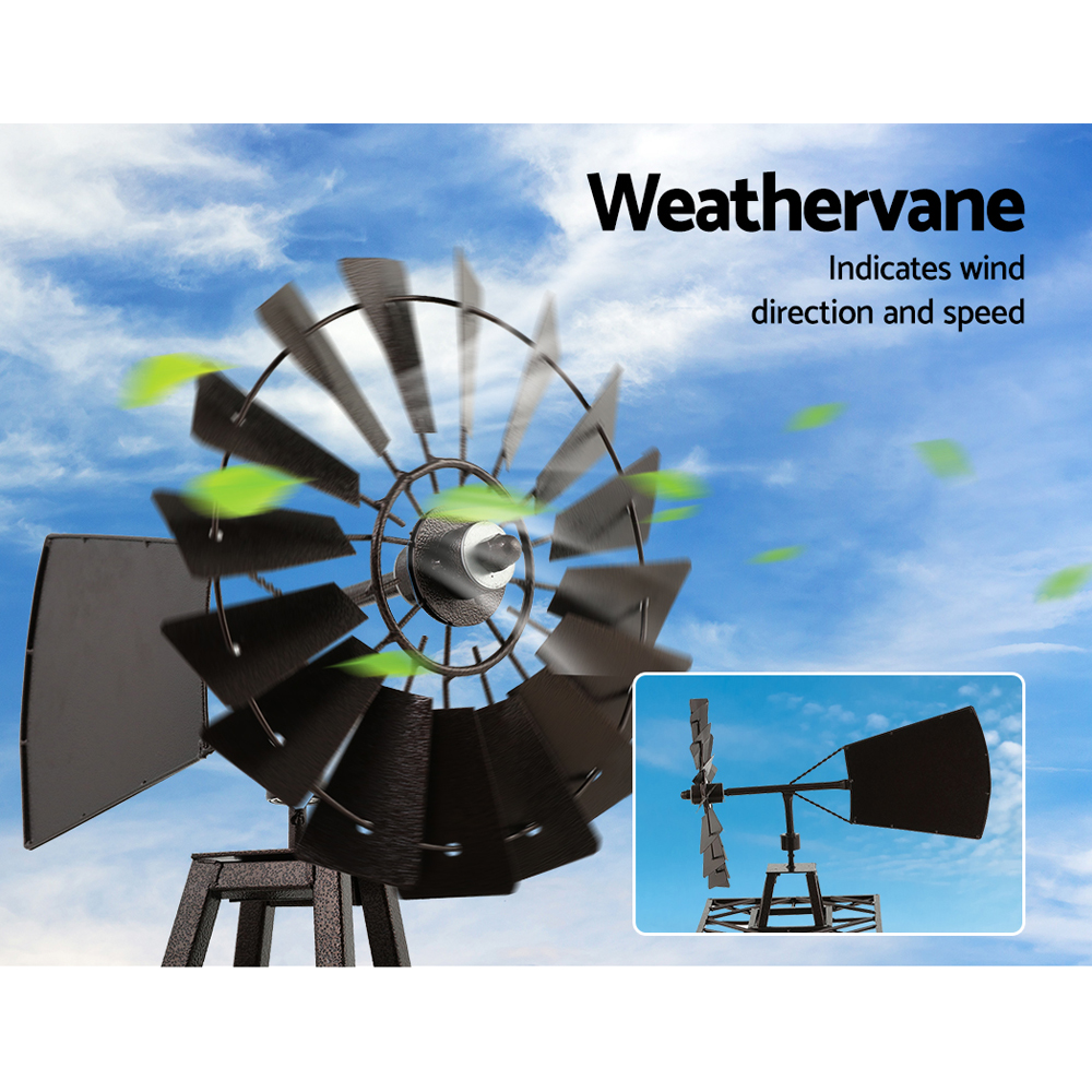 Garden Windmill 120cm Metal Ornaments Outdoor Decor Ornamental Wind Mill - Image 4