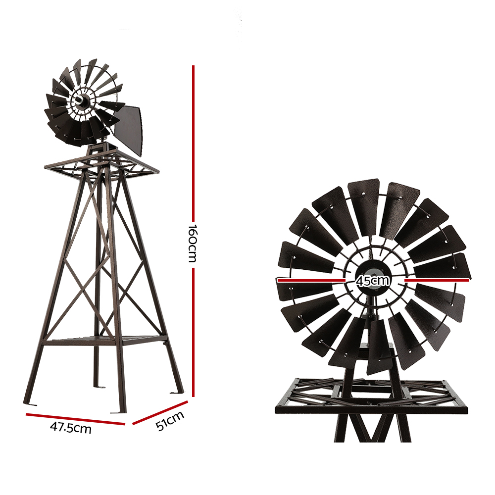 Garden Windmill 160cm Metal Ornaments Outdoor Decor Ornamental Wind Mill - Image 2