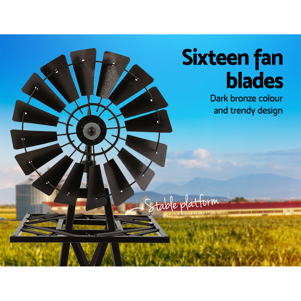 Garden Windmill 160cm Metal Ornaments Outdoor Decor Ornamental Wind Mill - Image 5