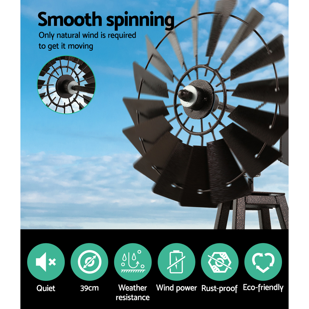 Garden Windmill 160cm Metal Ornaments Outdoor Decor Ornamental Wind Mill - Image 6