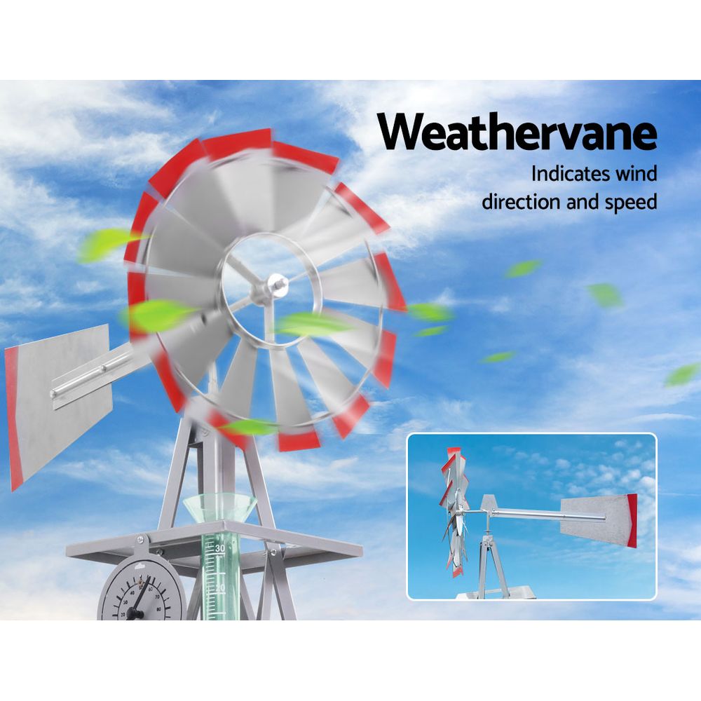 Garden Windmill 6FT 186cm Metal Ornaments Outdoor Decor Ornamental Wind Will - Image 3