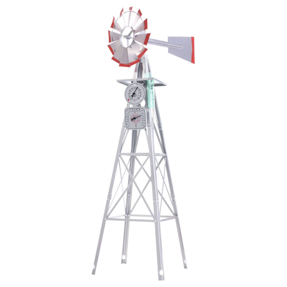 Garden Windmill 8FT 245cm Metal Ornaments Outdoor Decor Ornamental Wind Will - Image 1