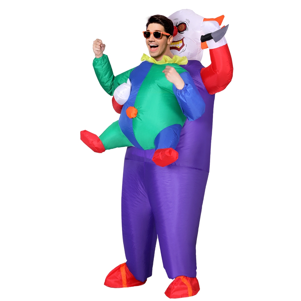 Inflatable Clown Costume Adult Suit Blow Up Party Fancy Dress Halloween Cosplay - Image 1