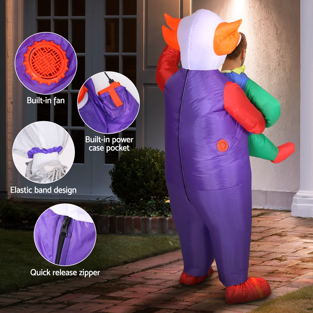 Inflatable Clown Costume Adult Suit Blow Up Party Fancy Dress Halloween Cosplay - Image 5