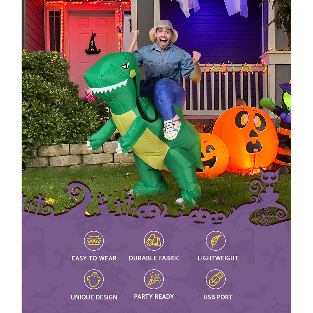 Inflatable Dinosaur Costume Adult Suit Blow Up Party Fancy Dress Halloween Cosplay - Image 5