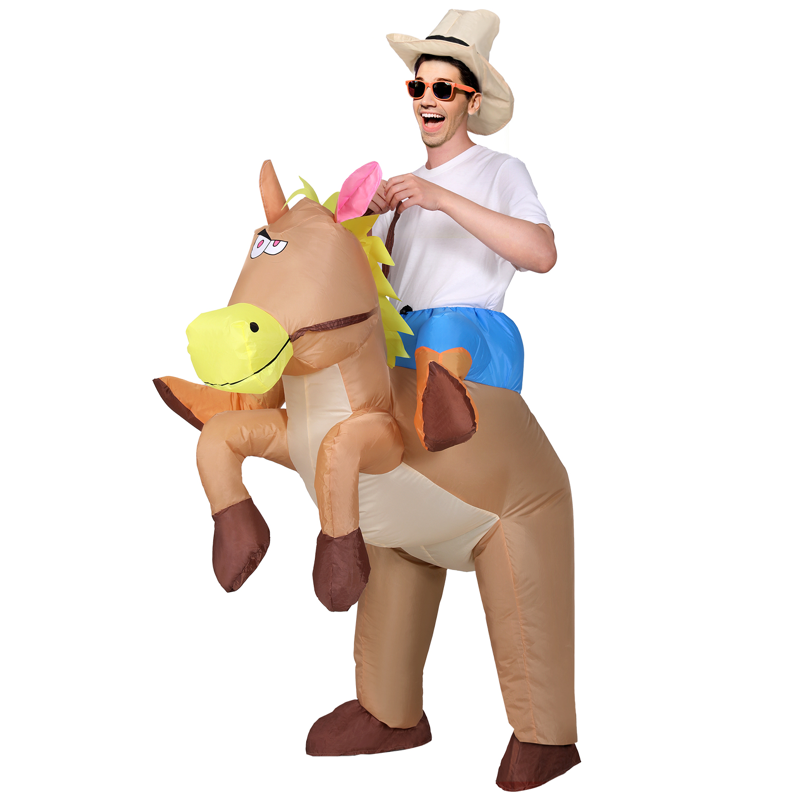 Inflatable Cowboy Costume Adult Suit Blow Up Party Fancy Dress Halloween Cosplay - Image 1