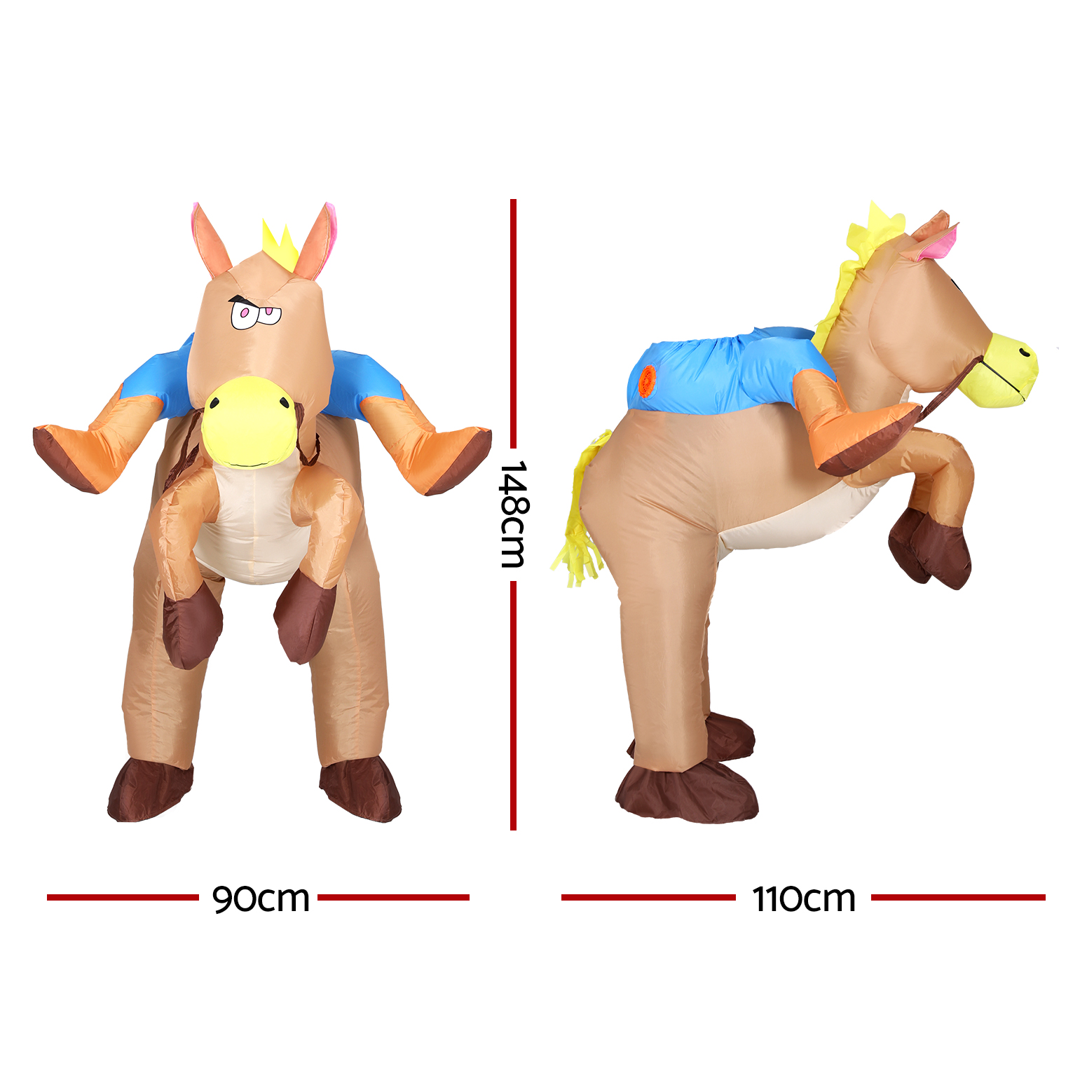 Inflatable Cowboy Costume Adult Suit Blow Up Party Fancy Dress Halloween Cosplay - Image 2