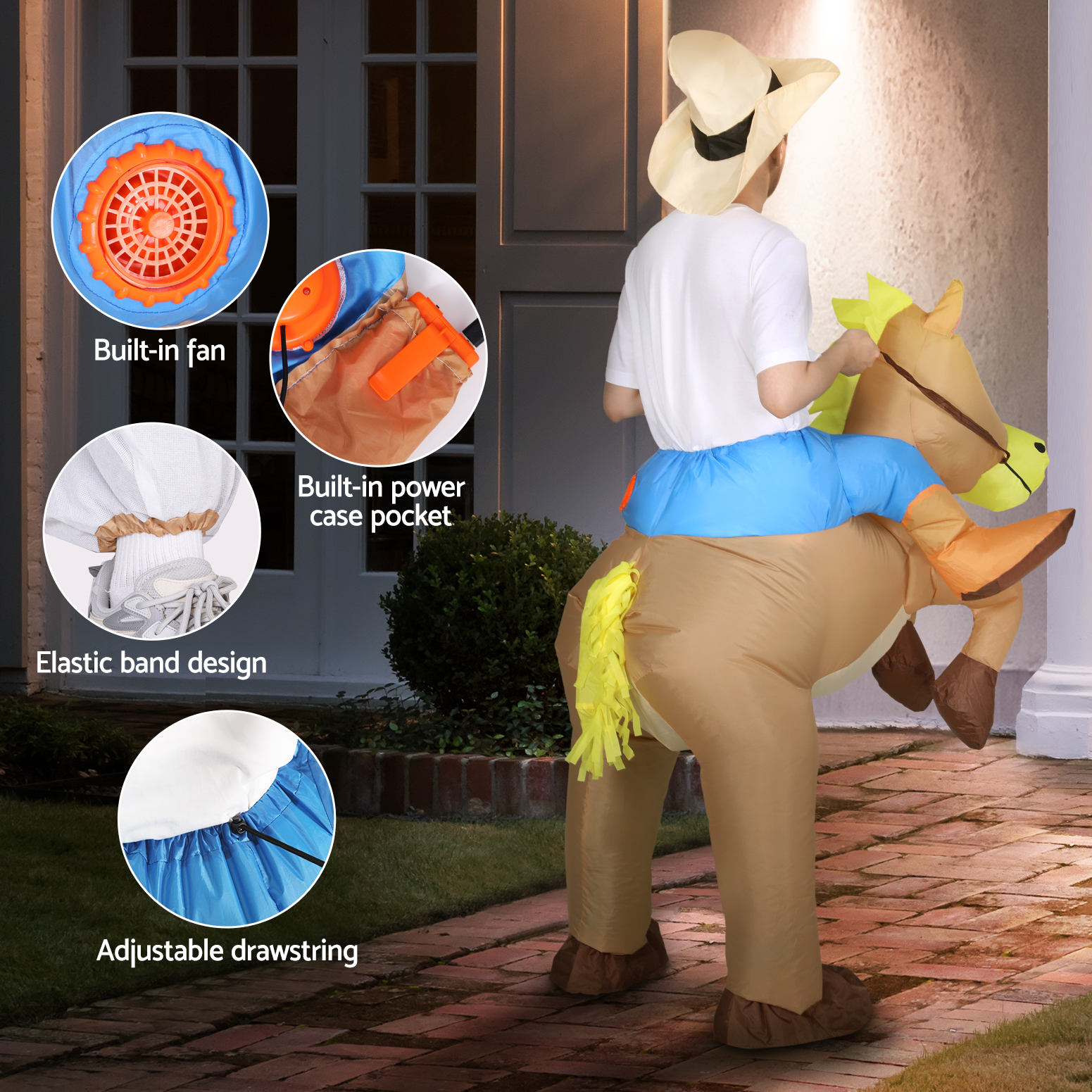 Inflatable Cowboy Costume Adult Suit Blow Up Party Fancy Dress Halloween Cosplay - Image 5