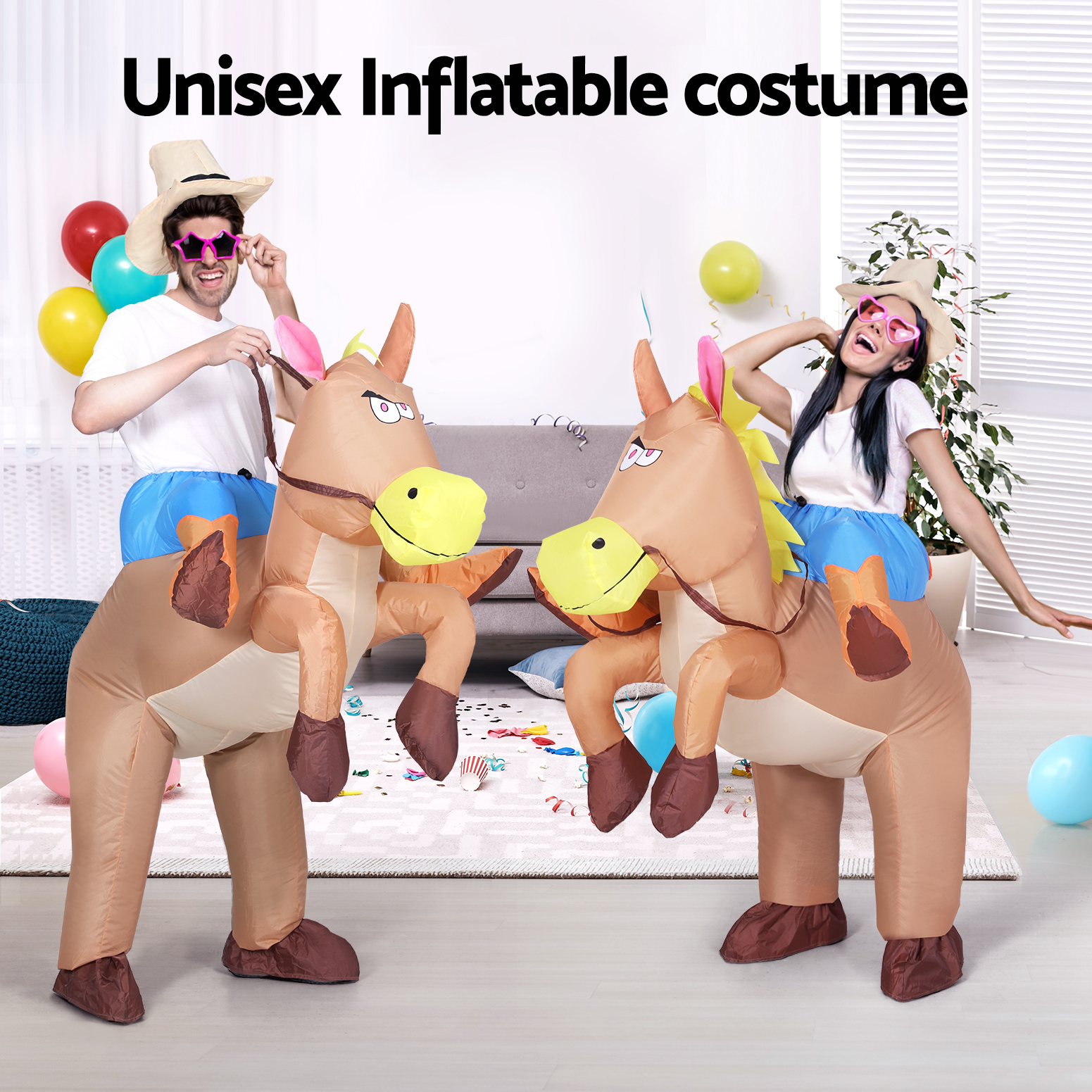 Inflatable Cowboy Costume Adult Suit Blow Up Party Fancy Dress Halloween Cosplay - Image 6