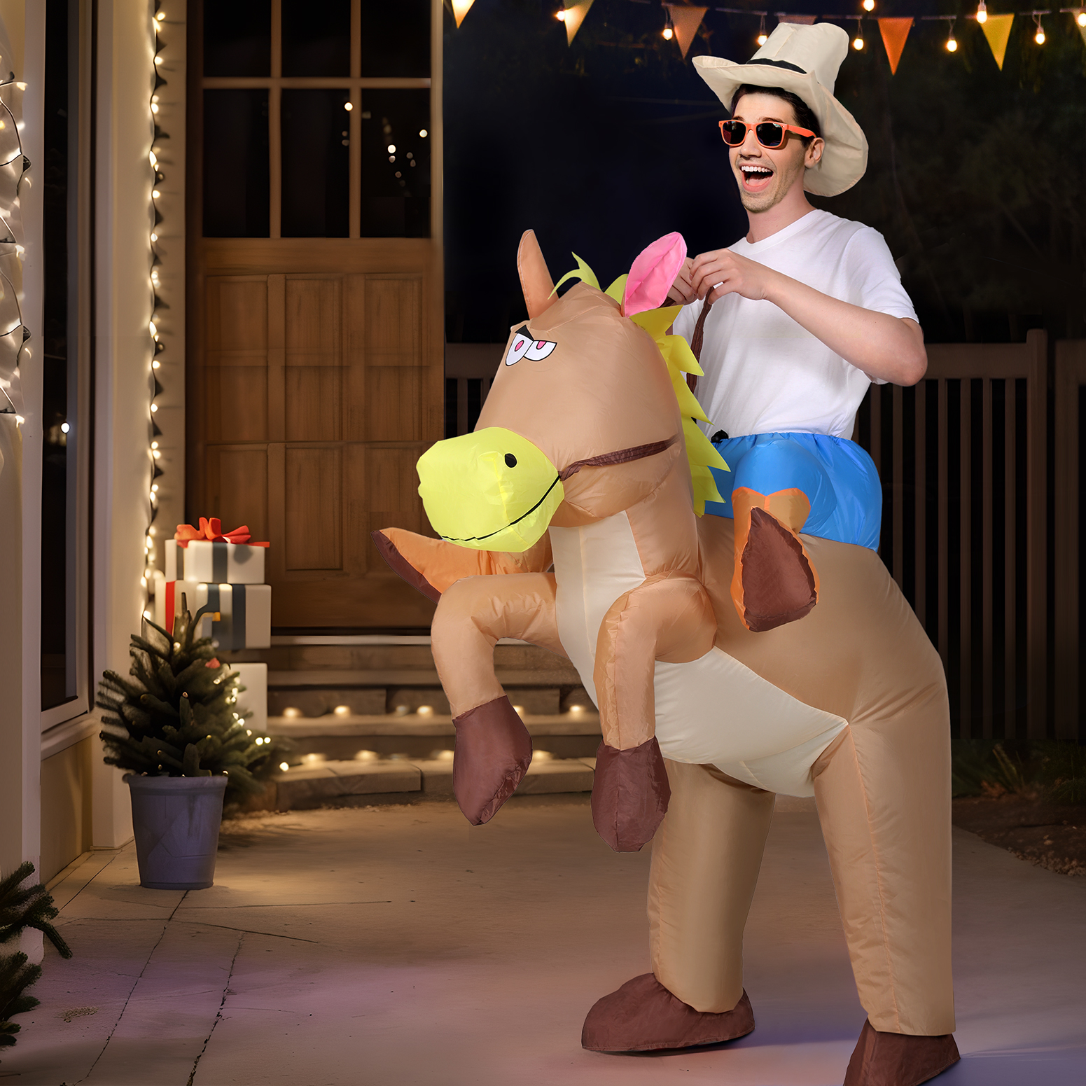 Inflatable Cowboy Costume Adult Suit Blow Up Party Fancy Dress Halloween Cosplay - Image 7