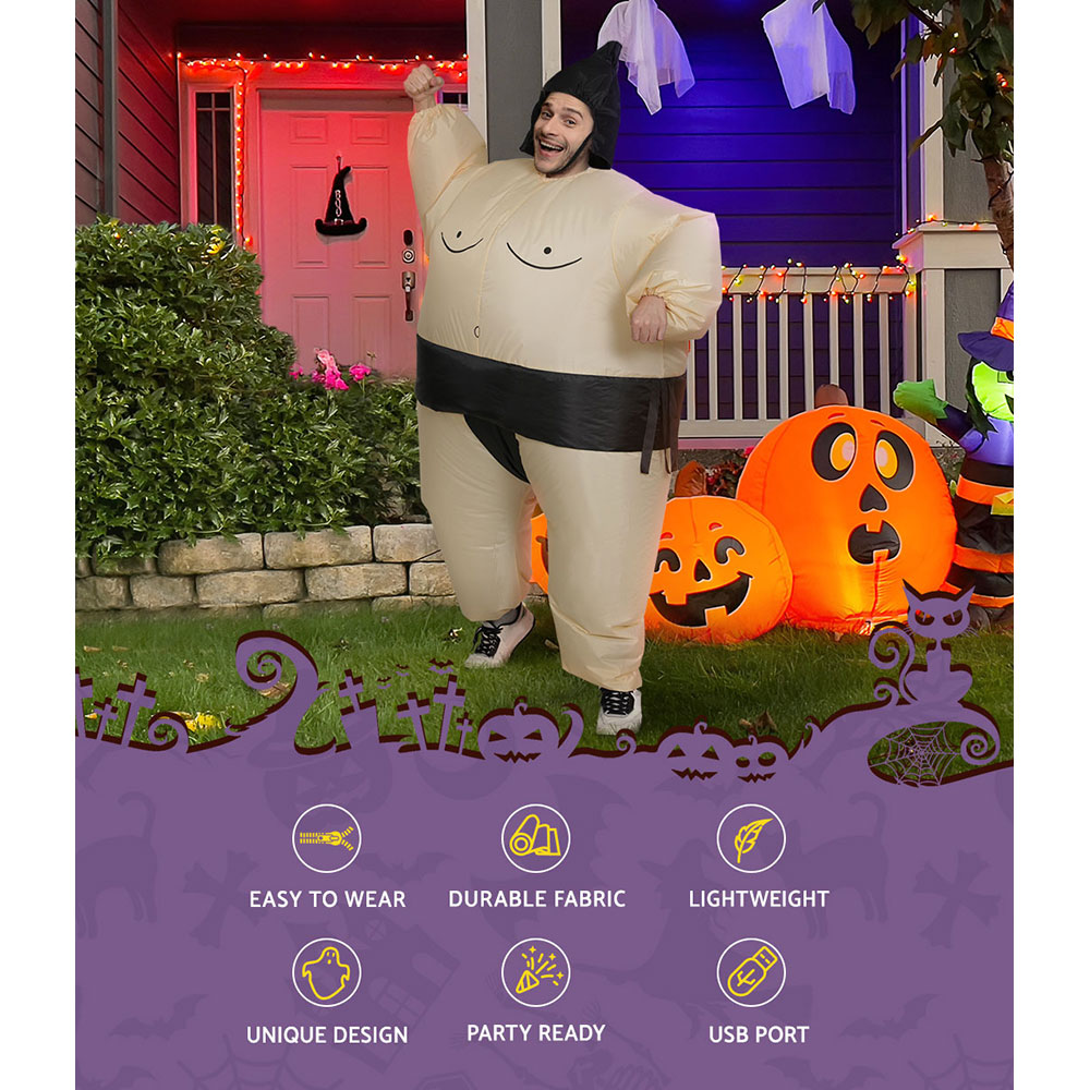Inflatable Sumo Costume Adult Suit Blow Up Party Fancy Dress Halloween Cosplay - Image 5