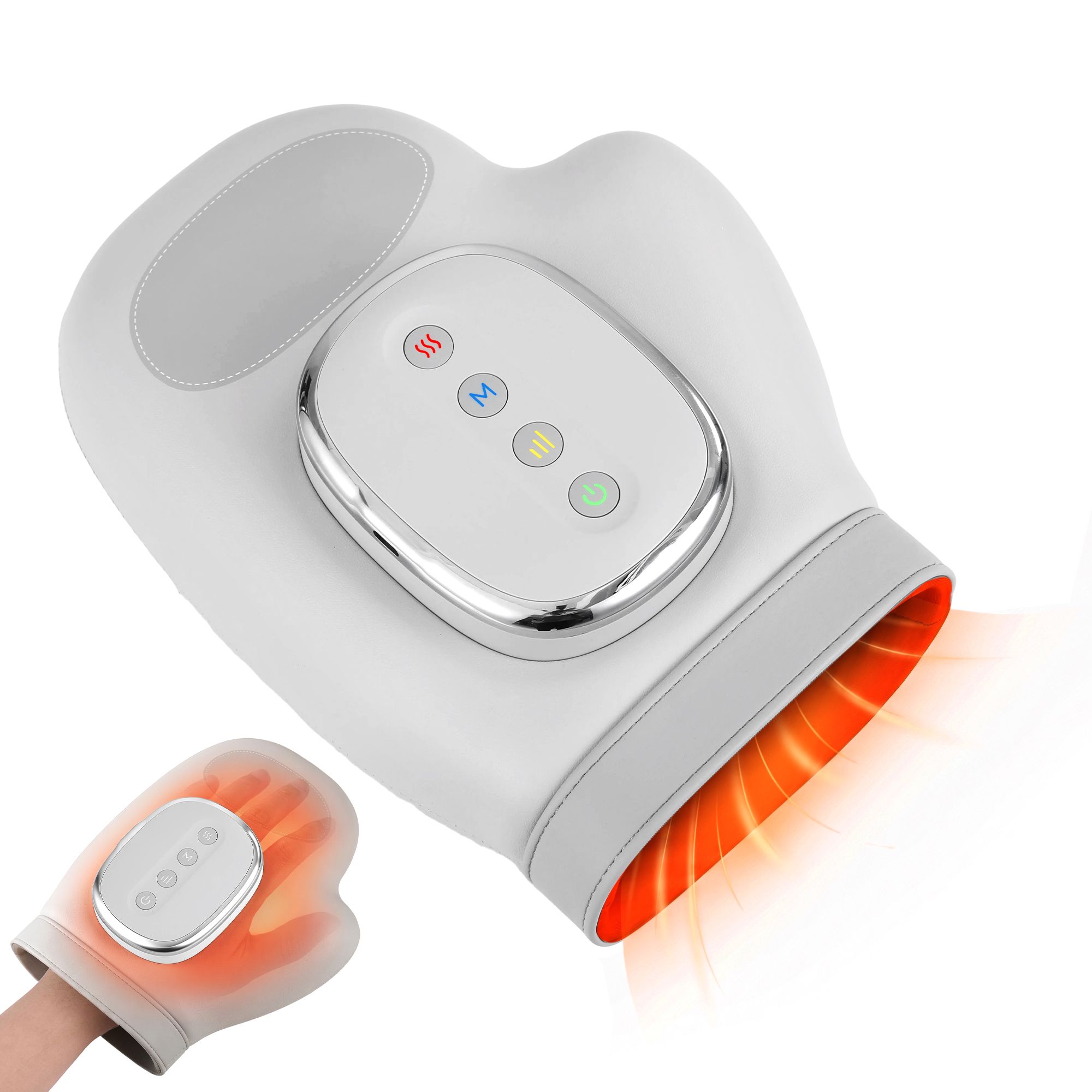 Livemor Hand Massager with Heat and Compression for Arthritis Carpal Tunnel | Large Hand Chamber Fits Left or Right Hand, with 5 Compression Levels, 3 Modes, and 3 Heat Levels, Gift for Women Men - Image 1