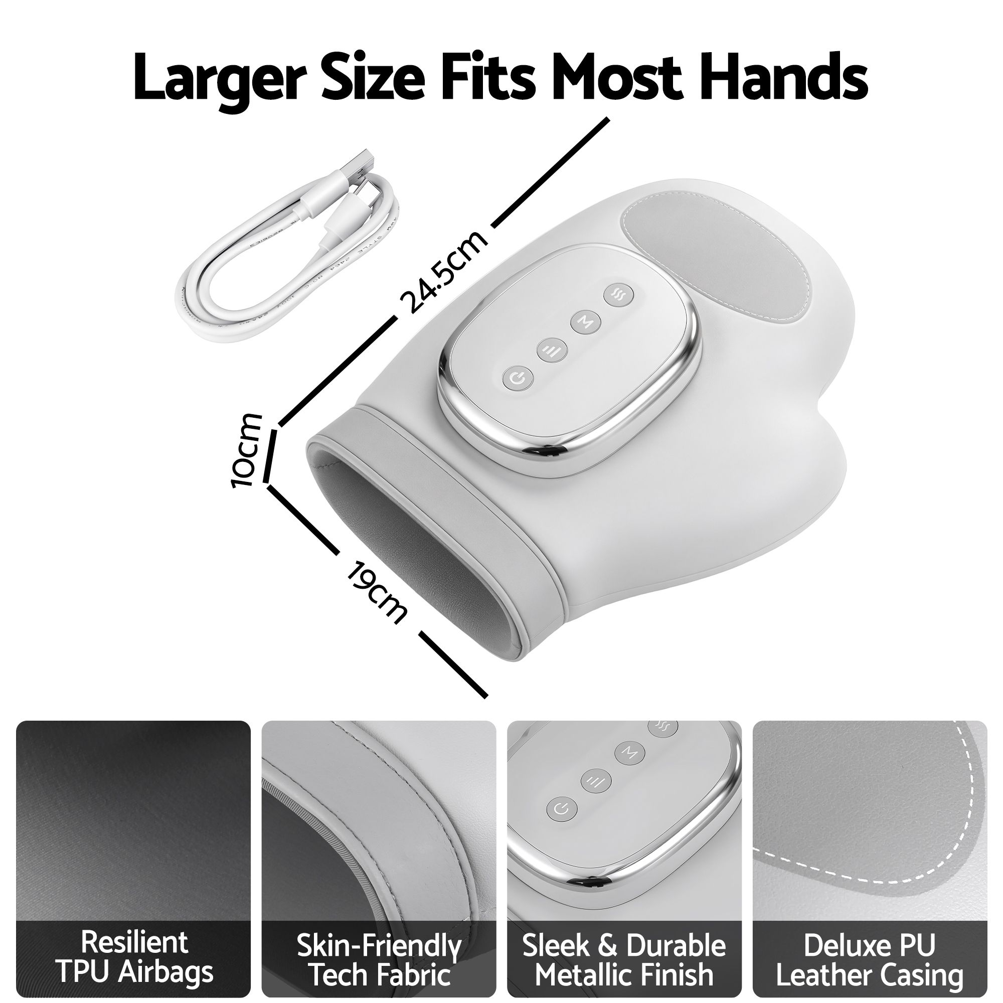 Livemor Hand Massager with Heat and Compression for Arthritis Carpal Tunnel | Large Hand Chamber Fits Left or Right Hand, with 5 Compression Levels, 3 Modes, and 3 Heat Levels, Gift for Women Men - Image 2