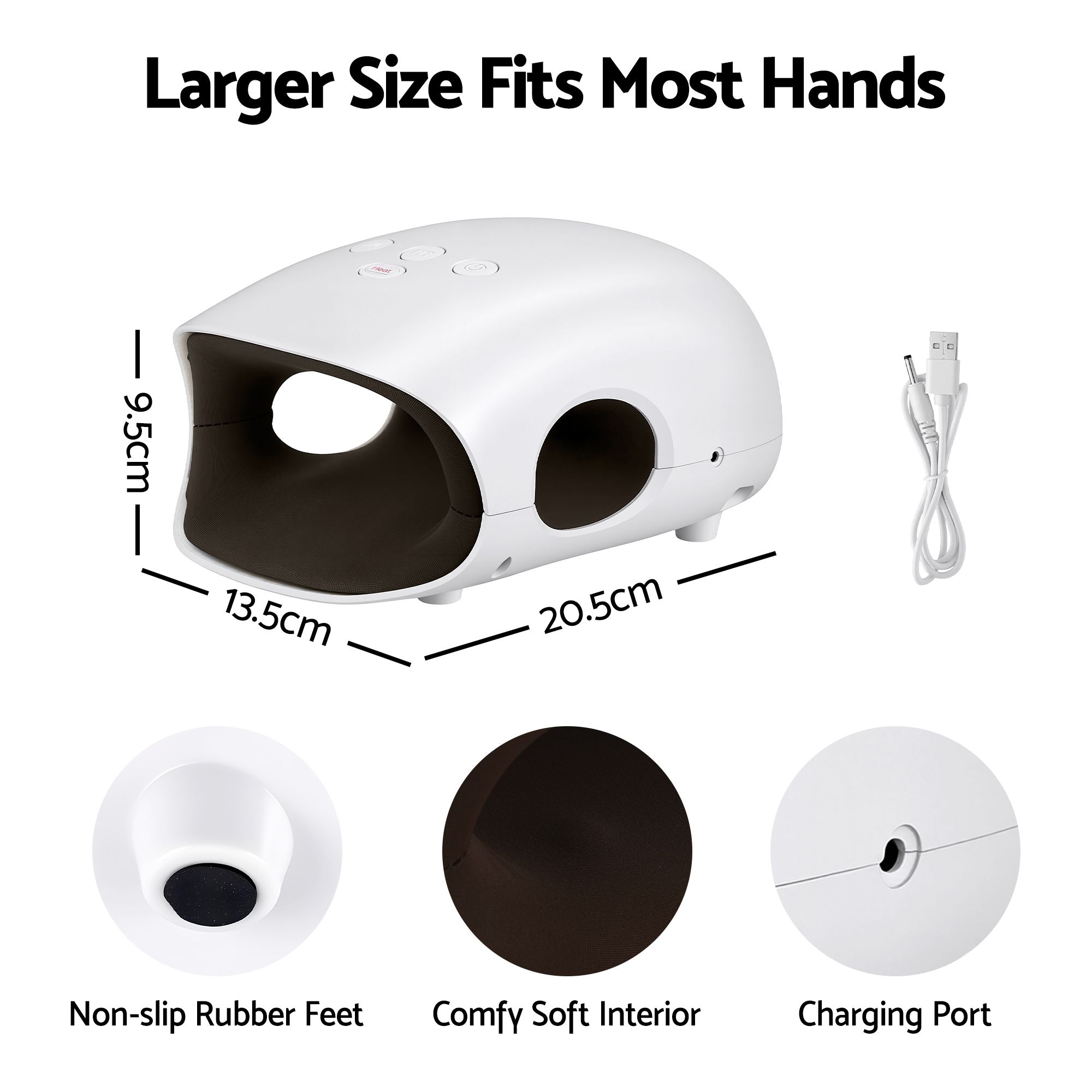 Livemor Hand Massager with Heat and Compression Cordless 3 Modes 3 Temperatures - Image 2