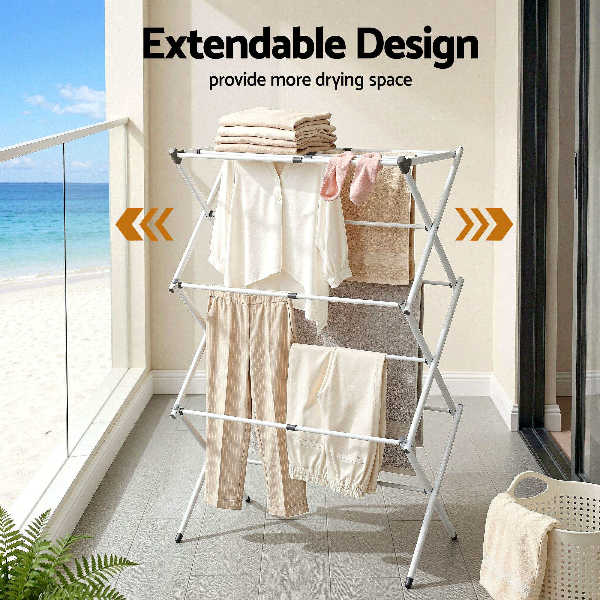 Artiss Clothes Rack Foldable Airer Drying Rack Portable No Assembly Required - Image 4