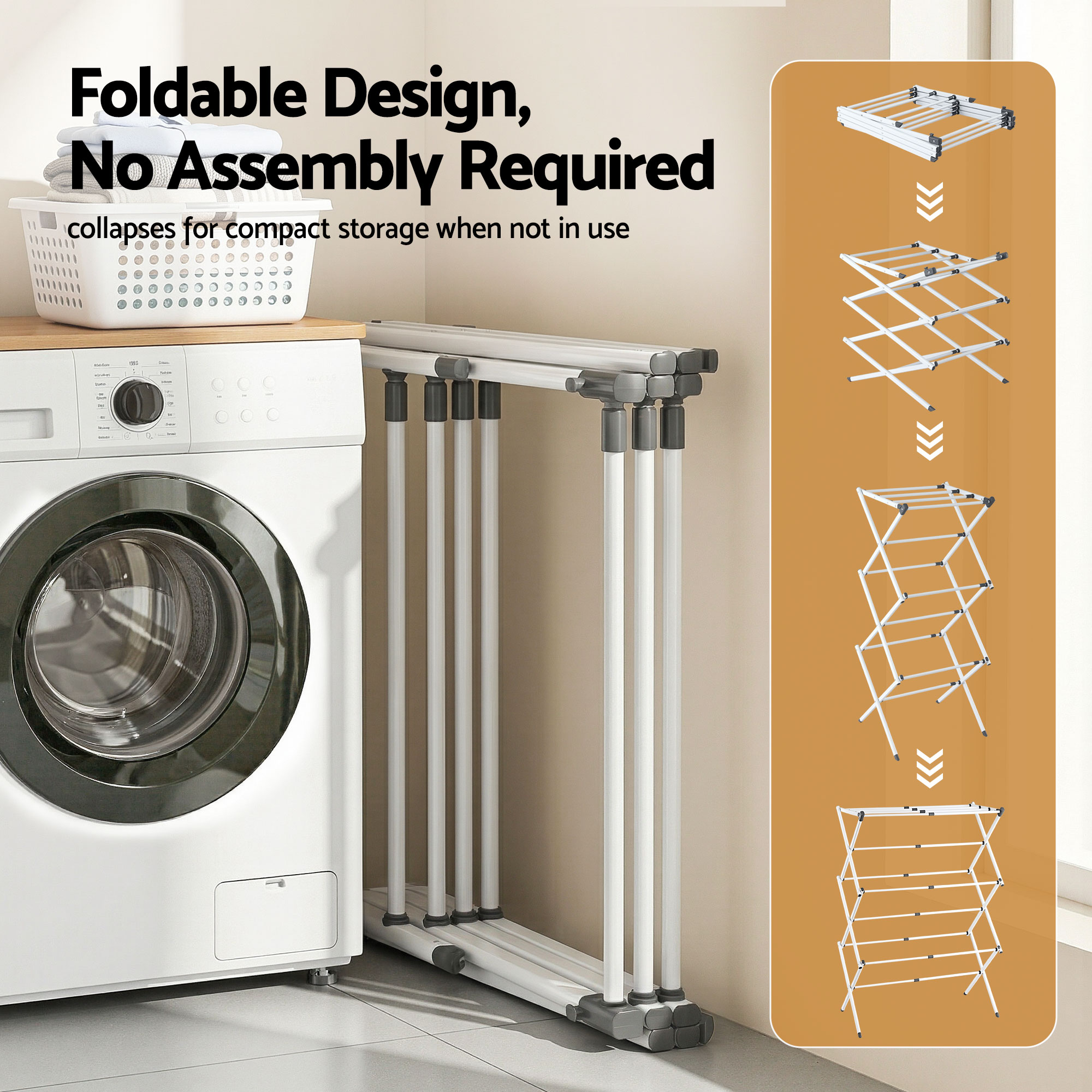 Artiss Clothes Rack Foldable Airer Drying Rack Portable No Assembly Required - Image 5