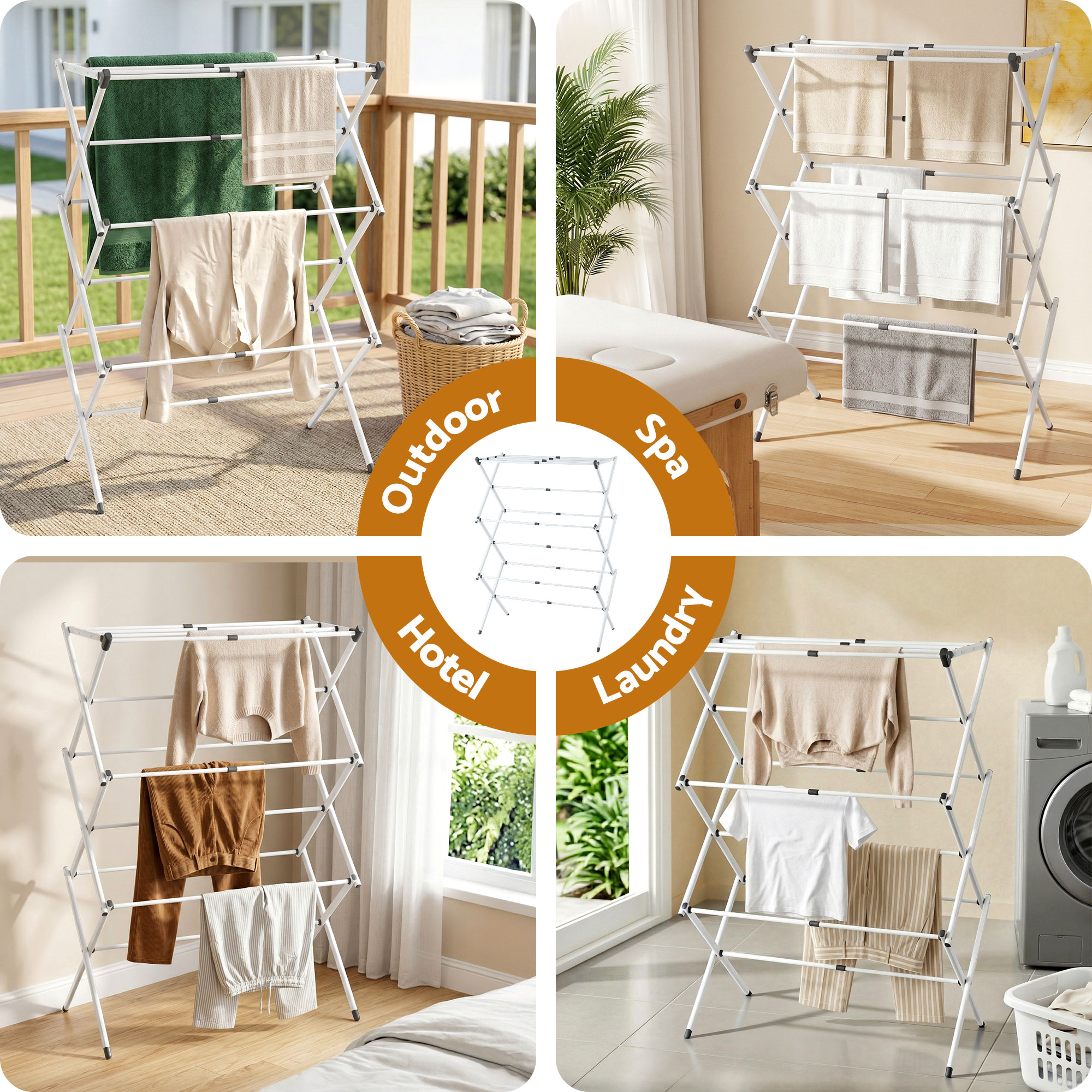 Artiss Clothes Rack Foldable Airer Drying Rack Portable No Assembly Required - Image 7
