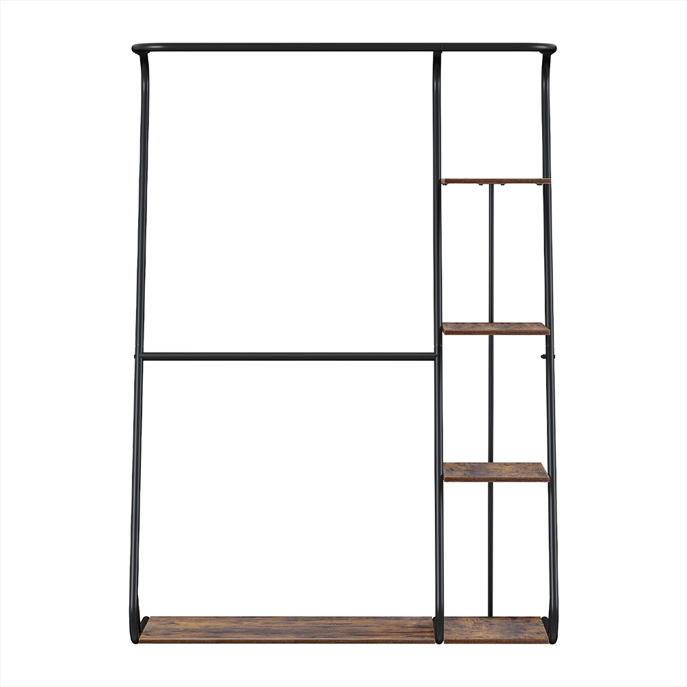Artiss Wardrobe Clothes Rack Airer 4-Tier Walnut - Image 5
