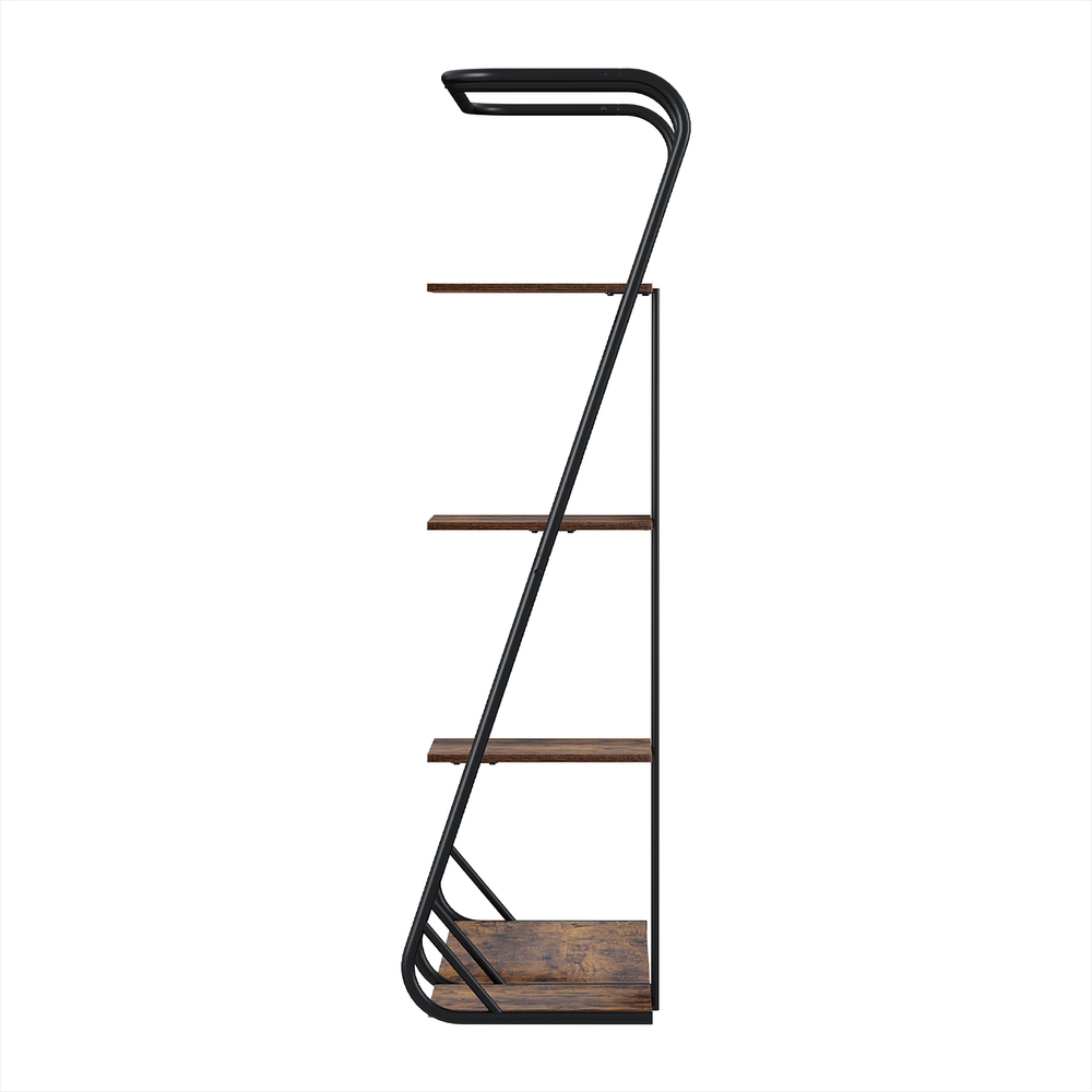 Artiss Wardrobe Clothes Rack Airer 4-Tier Walnut - Image 6