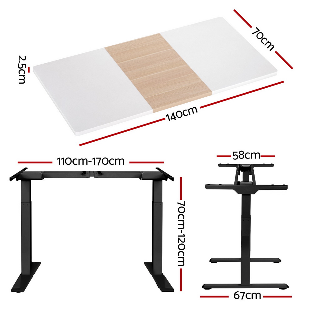 Artiss Standing Desk Motorised Electric Dual Motor 140cm - Image 2