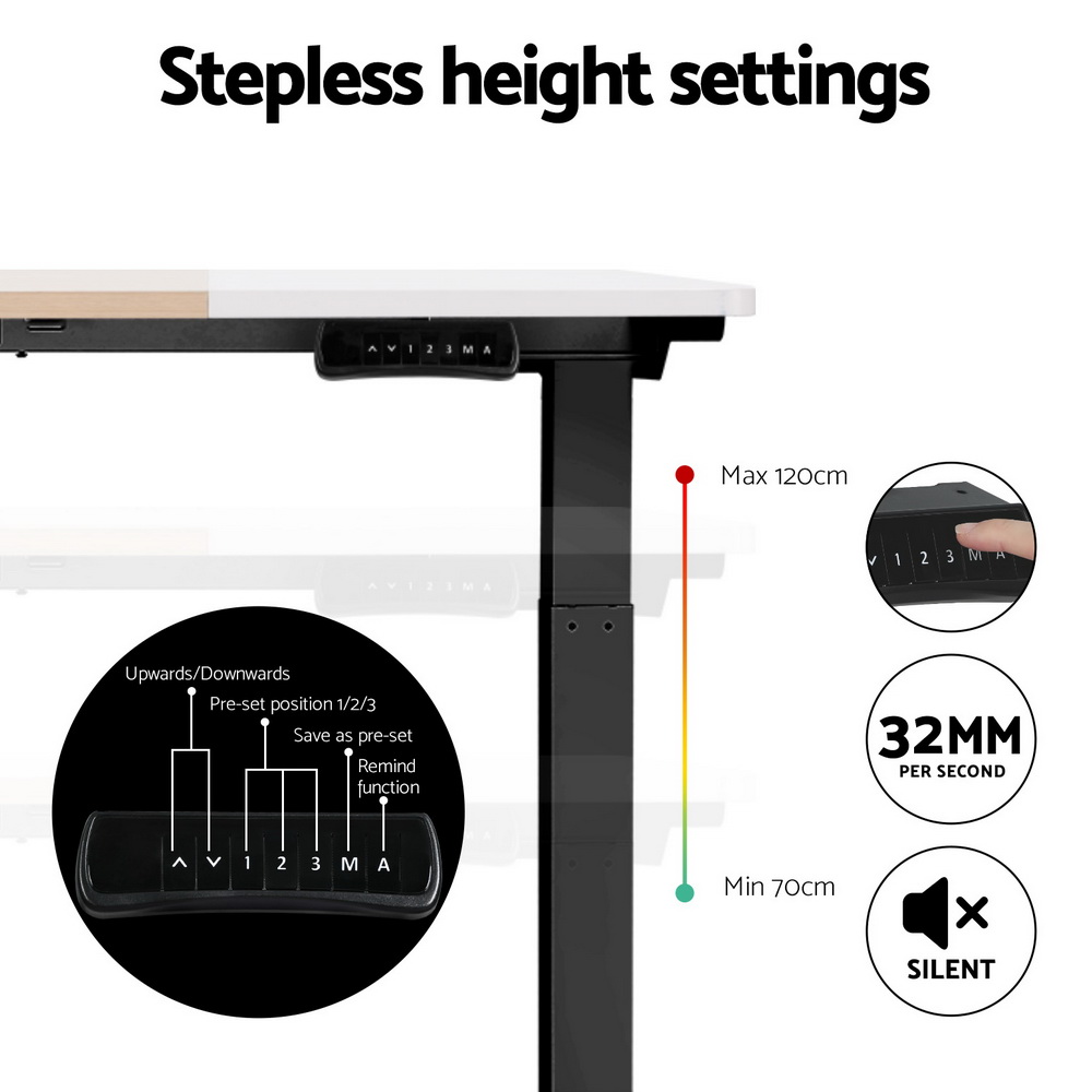 Artiss Standing Desk Motorised Electric Dual Motor 140cm - Image 5