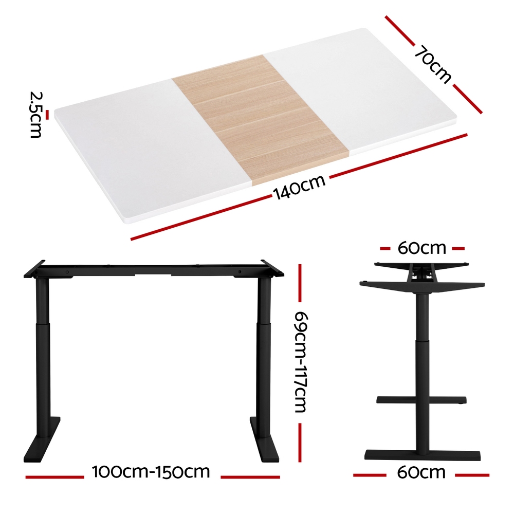 Artiss Standing Desk Motorised Electric Dual Motor 140CM - Image 2