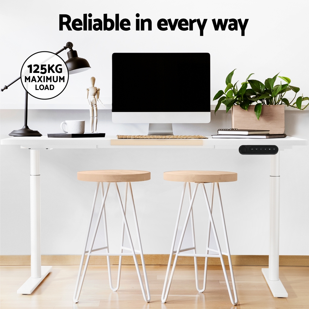 Artiss Standing Desk Motorised Electric Dual Motor 140CM White Pine - Image 6