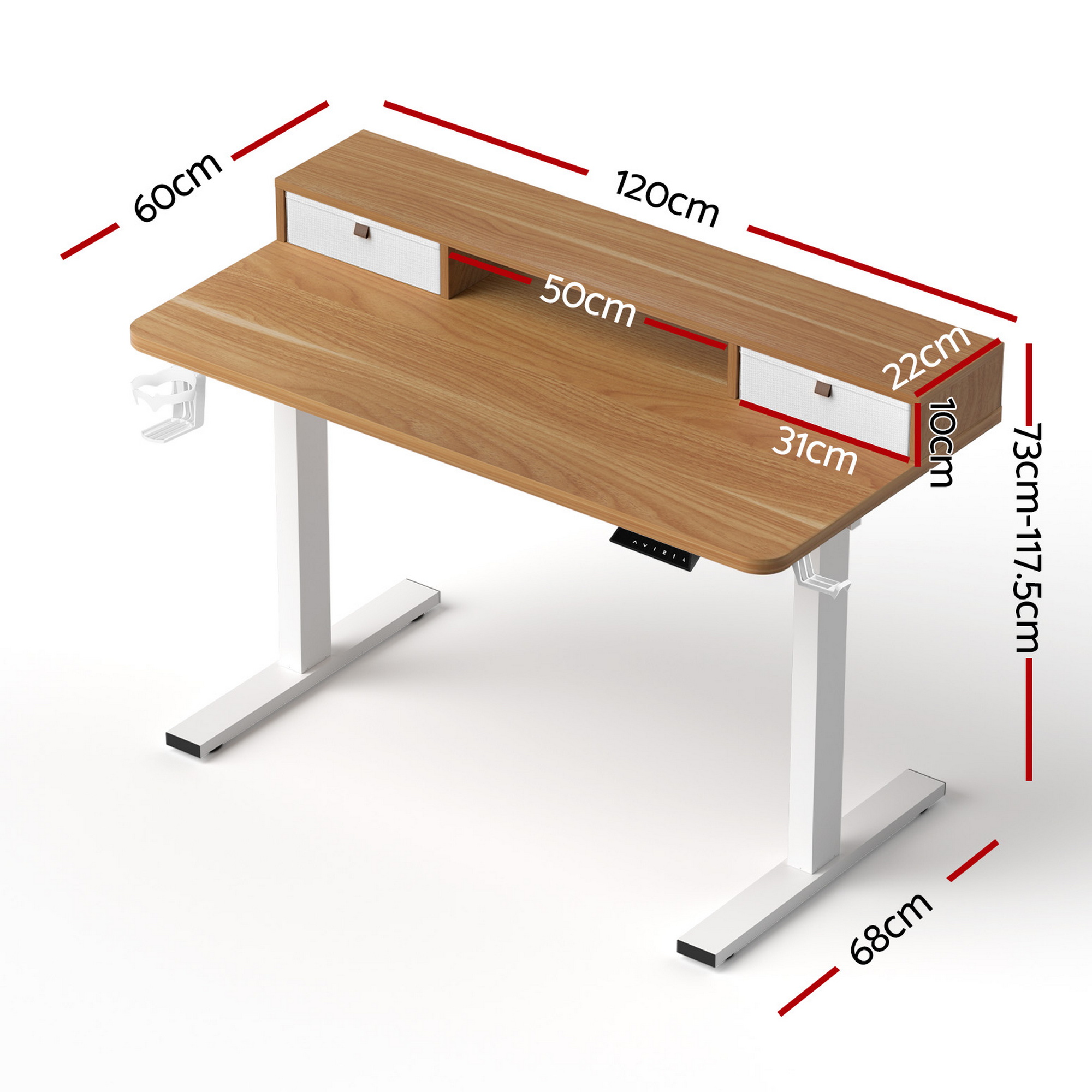 Artiss Electric Standing Desk Height Adjustable Sit Stand Desk Home Office - Image 2