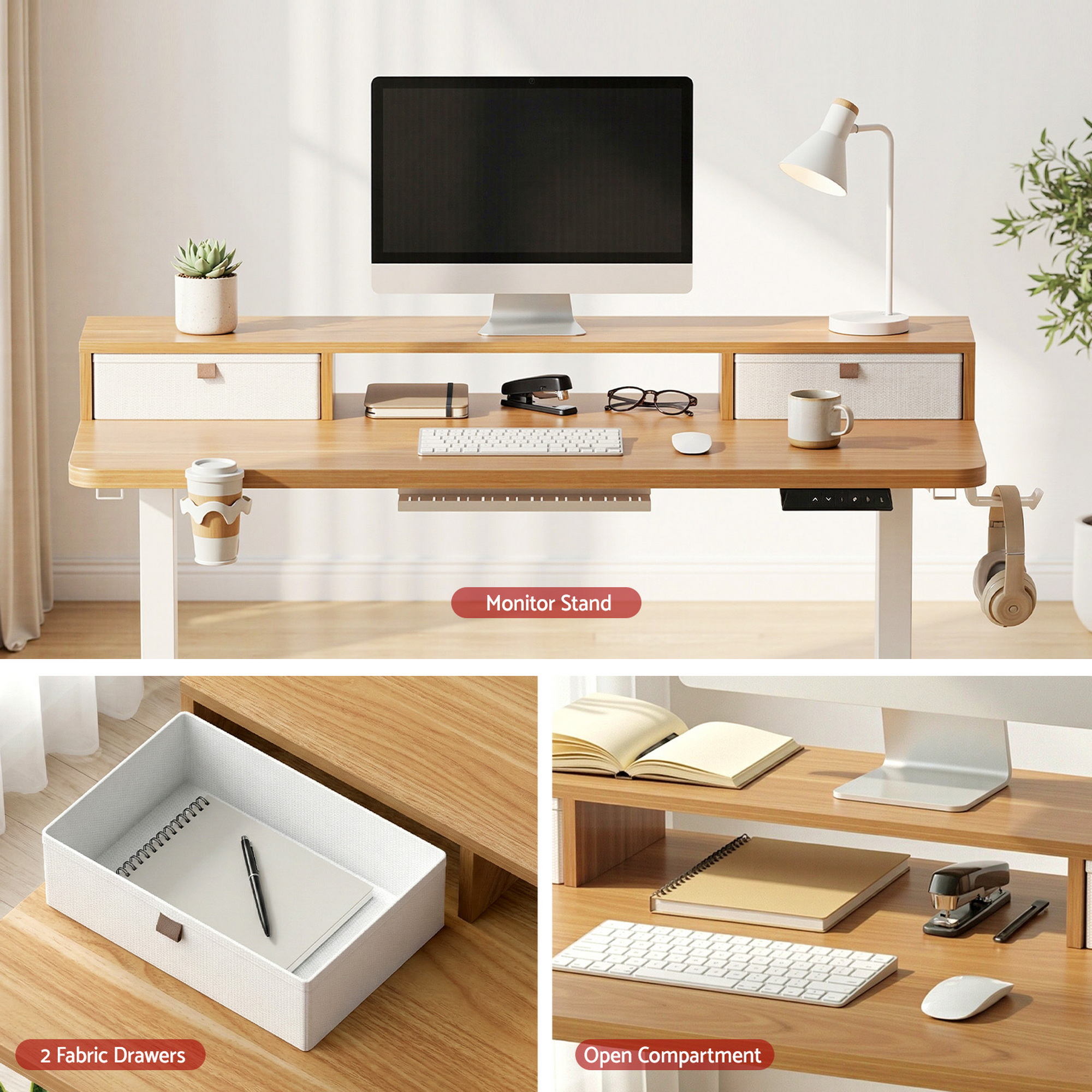 Artiss Electric Standing Desk Height Adjustable Sit Stand Desk Home Office - Image 7