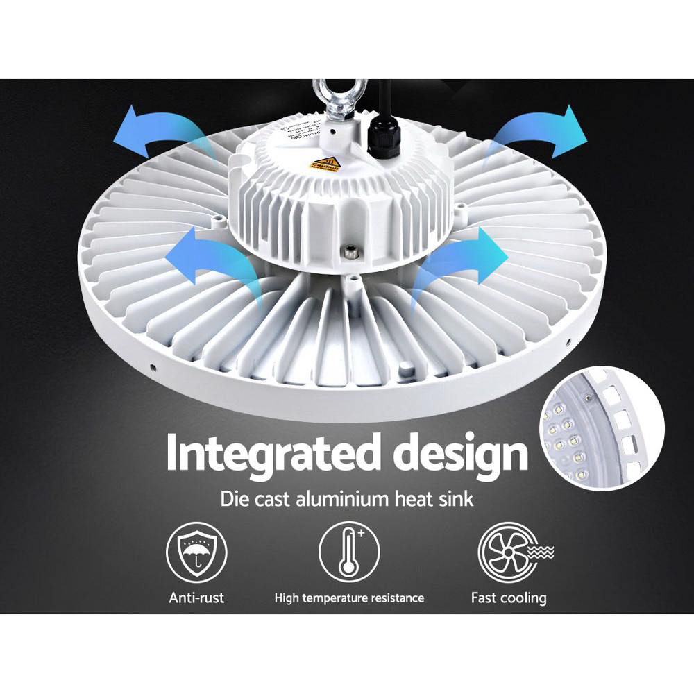 Leier LED High Bay Lights 200W UFO Industrial Shed Warehouse Factory Lamp White - Image 6